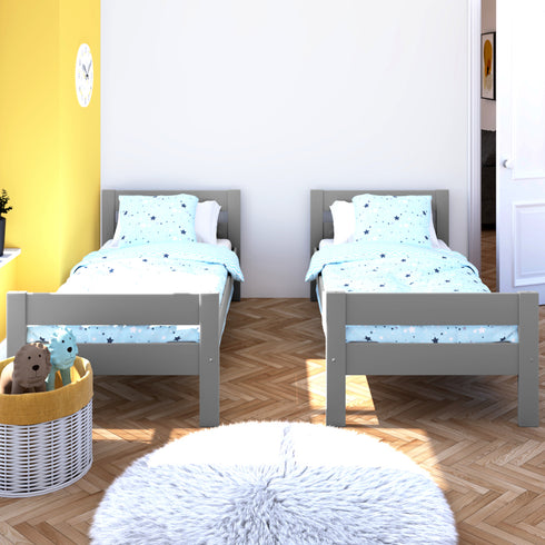 Compact Bunk Bed With Trundle Drawer Grey